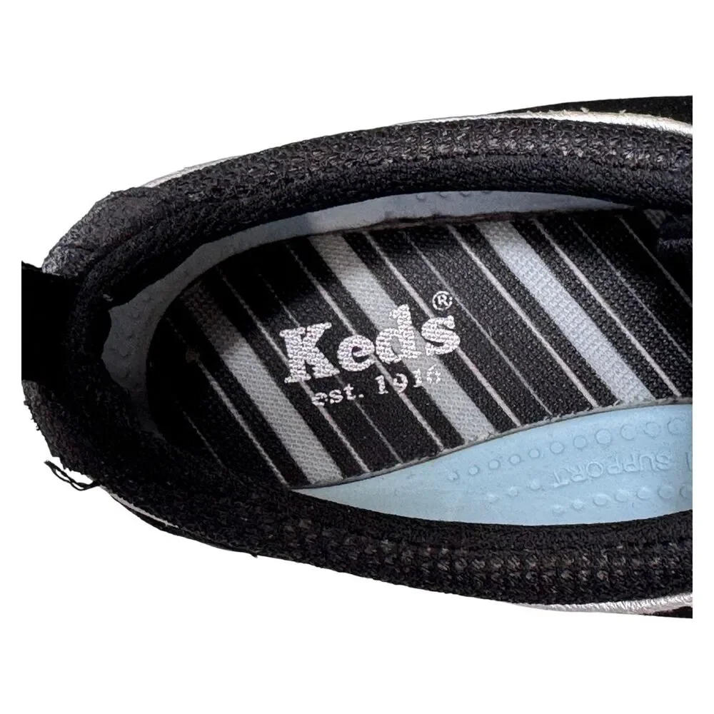 Keds Champion WH2774M Womens 7.5 Black Canvas Lace Up Low Top Sneakers Shoes